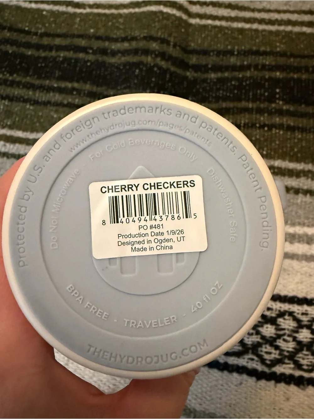 HydroJug cherry checkers